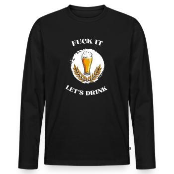 KreuzKegel Beer Saying T-Shirt - T-shirt manches longues Premium bio Homme - noir - Devant - Nico (187cm)