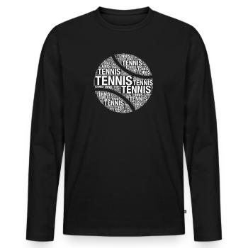 Tennis Ball - Tennis Word Cloud White - Men's Premium Organic Long Sleeve Shirt - black - Front - Nico (187cm)