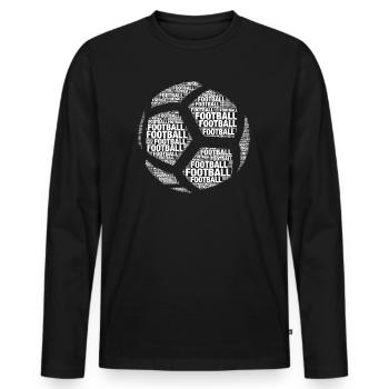 Football Ball - Soccer Word Cloud White - Men's Premium Organic Long Sleeve Shirt - black - Front - Nico (187cm)