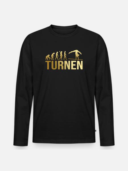 Evolution Turnen - Männer Premium Bio Langarmshirt - Schwarz