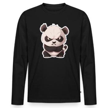 Mignon bébé panda panda cassé - T-shirt manches longues Premium bio Homme - noir - Devant - Nico (187cm)