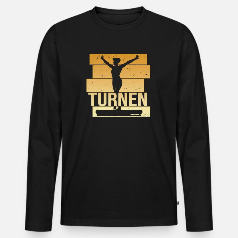 Turnen - Männer Premium Bio Langarmshirt - Schwarz