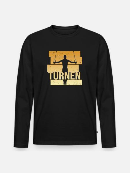 Turnen - Männer Premium Bio Langarmshirt - Schwarz