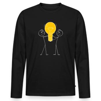 Inner light illuminate the outside - T-shirt manches longues Premium bio Homme - noir - Devant - Nico (187cm)