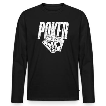 Casino Gambling Poker Winning Card Game Jackpot - Men's Premium Organic Long Sleeve Shirt - black - Front - Nico (187cm)
