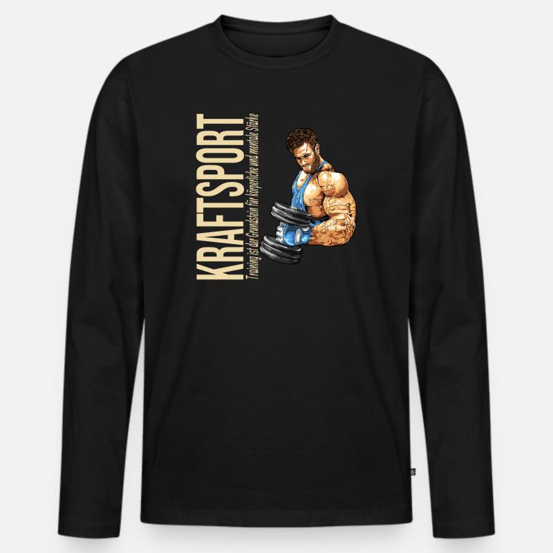 Training ist der Grundstein... - Männer Premium Bio Langarmshirt - Schwarz