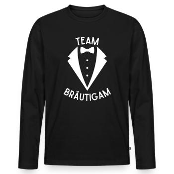 TEAM GROOM - Men's Premium Organic Long Sleeve Shirt - black - Front - Nico (187cm)