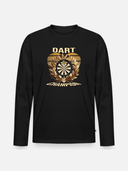 Dart Champion - Männer Premium Bio Langarmshirt - Schwarz