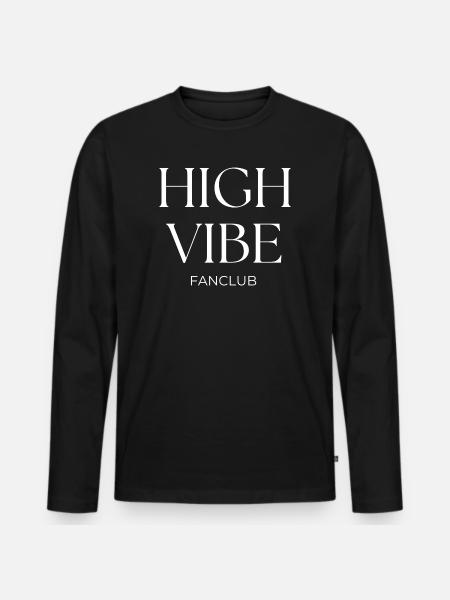 HIGH VIBE FANCLUB - Männer Premium Bio Langarmshirt - Schwarz