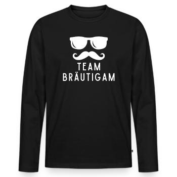 TEAM GROOM - Men's Premium Organic Long Sleeve Shirt - black - Front - Nico (187cm)