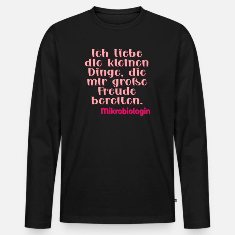 MIKROBIOLOGIN - Männer Premium Bio Langarmshirt - Schwarz