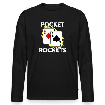 Jackpot Gambling Casino Poker Statement Professional Player - Men's Premium Organic Long Sleeve Shirt - black - Front - Nico (187cm)