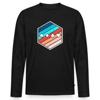 Card Game Gambling Roulette Poker Gambling - Men's Premium Organic Long Sleeve Shirt - black - Front - Nico (187cm)