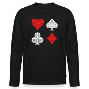 Gambling Roulette Lottery Poker Gambling Casino - Men's Premium Organic Long Sleeve Shirt - black - Front - Nico (187cm)