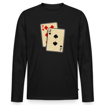 Jeux de cartes Jeux de hasard Casino Poker Jeux de hasard Poker - T-shirt manches longues Premium bio Homme - noir - Devant - Nico (187cm)