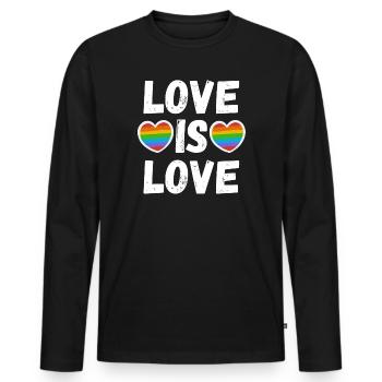 Liebe ist Liebe - Männer Premium Bio Langarmshirt - Schwarz - Vorne - Nico (187cm)