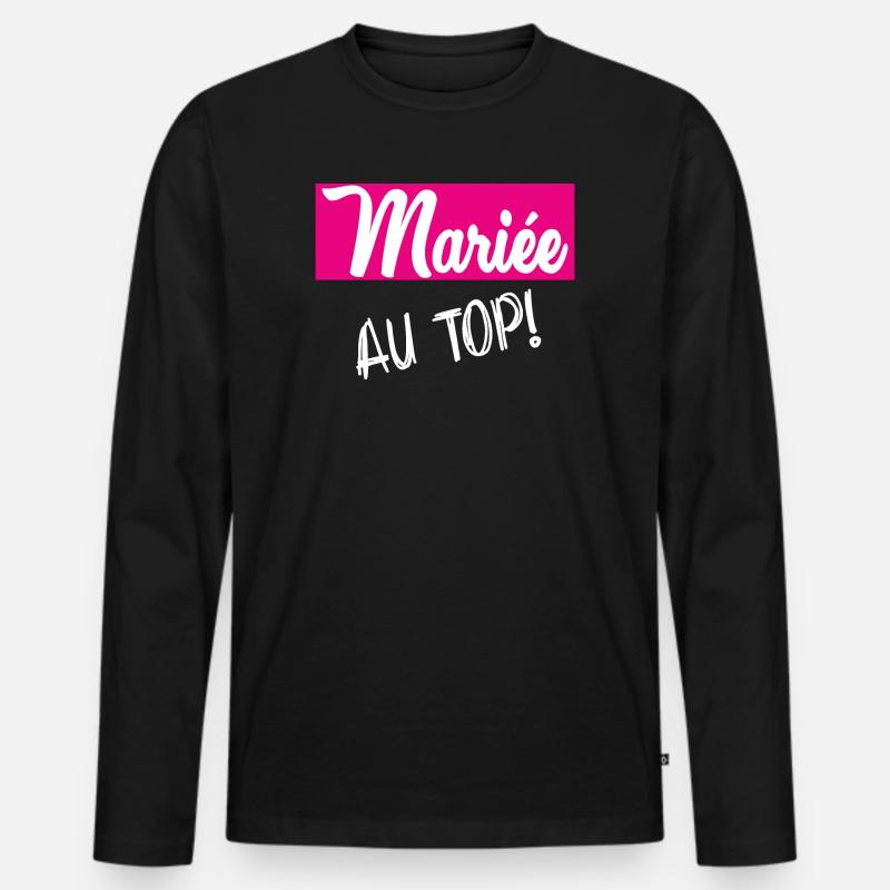 HOCHZEIT - Männer Premium Bio Langarmshirt - Schwarz