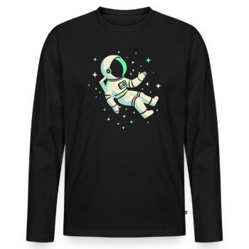Astronaute - T-shirt manches longues Premium bio Homme - noir - Devant - Nico (187cm)