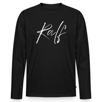 Ralf Name T-Shirt Geschenk Für Männer - Männer Premium Bio Langarmshirt - Schwarz - Vorne - Nico (187cm)