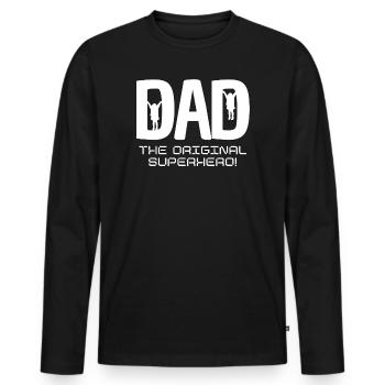 DAD - Men's Premium Organic Long Sleeve Shirt - black - Front - Nico (187cm)