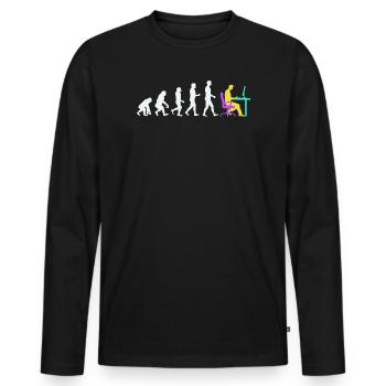 Développeur Evolution Computergeek Open Source - T-shirt manches longues Premium bio Homme - noir - Devant - Nico (187cm)