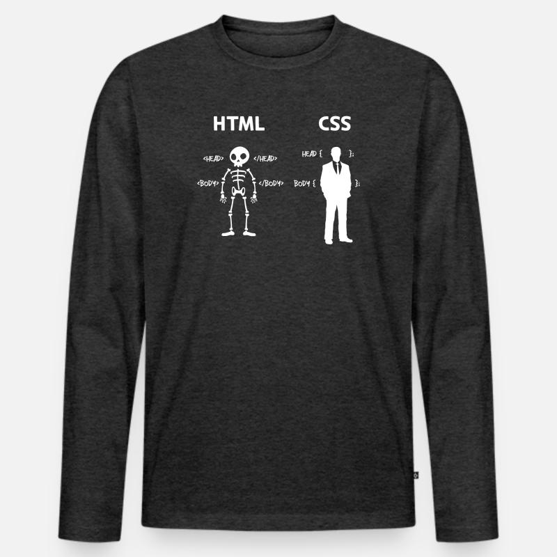 Code Css C++ Php Java Développeur Code Scripting T-shirt manches longues Premium bio Homme