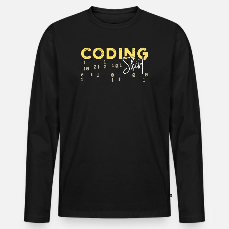 Coden Statement Developer Programmer Scripting - Men's Premium Organic Long Sleeve Shirt - black