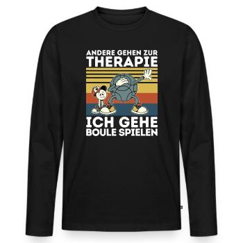 Others go to therapy boules petanque balls - Men's Premium Organic Long Sleeve Shirt - black - Front - Nico (187cm)