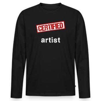 Artiste - T-shirt manches longues Premium bio Homme - noir - Devant - Nico (187cm)