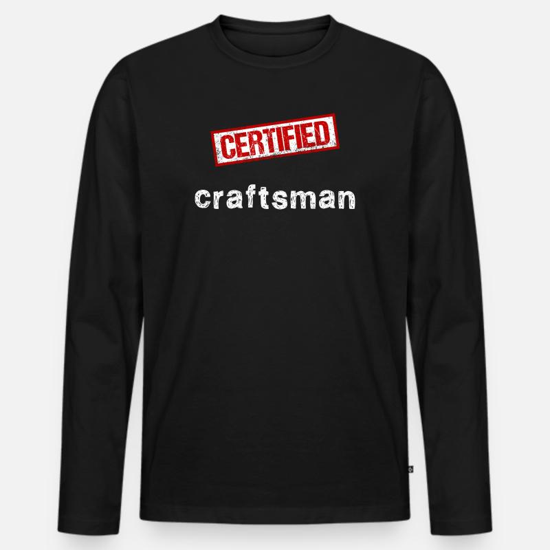 Handwerker - Männer Premium Bio Langarmshirt - Schwarz