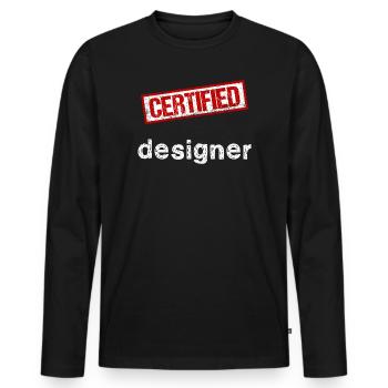 Concepteur - T-shirt manches longues Premium bio Homme - noir - Devant - Nico (187cm)