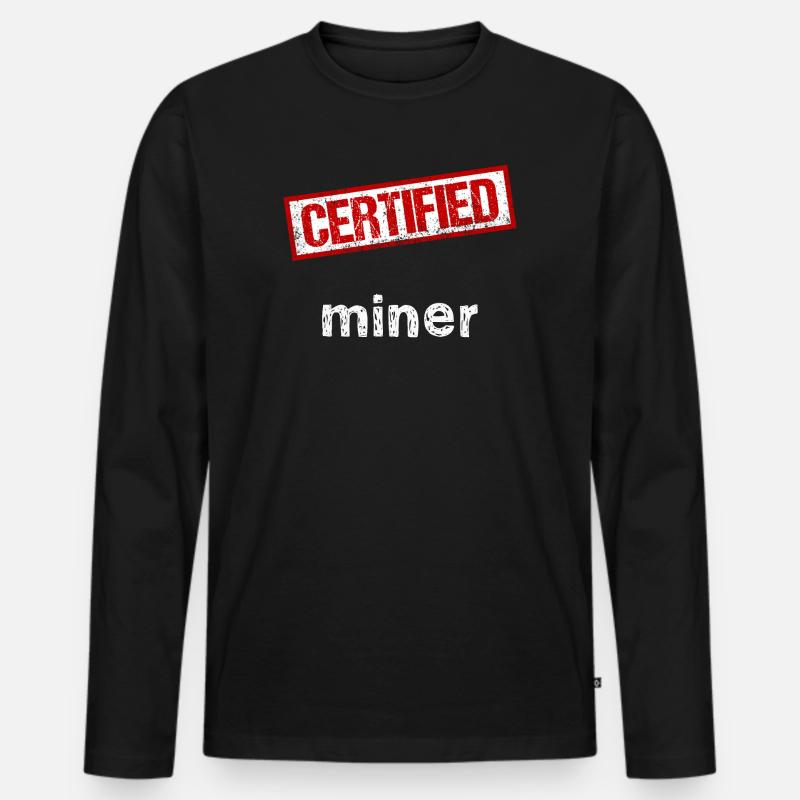 Bergarbeiter - Männer Premium Bio Langarmshirt - Schwarz