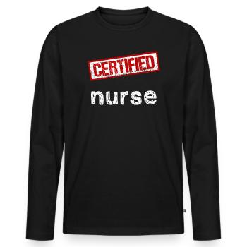 Krankenschwester - Männer Premium Bio Langarmshirt - Schwarz - Vorne - Nico (187cm)