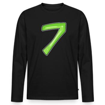 7 - sieben grün - Männer Premium Bio Langarmshirt - Schwarz - Vorne - Nico (187cm)