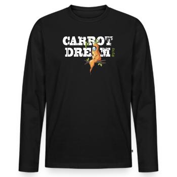 Wellensittich im Möhrenkostüm - Männer Premium Bio Langarmshirt - Schwarz - Vorne - Nico (187cm)