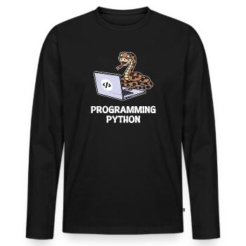 Programmeur de scripts, Développeur de débogage informatique - T-shirt manches longues Premium bio Homme - noir - Devant - Nico (187cm)
