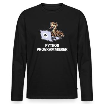 Développeur Coden Statement Programmeur informatique - T-shirt manches longues Premium bio Homme - noir - Devant - Nico (187cm)