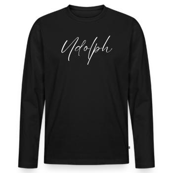Udolph Name T-Shirt Gift for Men - Men's Premium Organic Long Sleeve Shirt - black - Front - Nico (187cm)