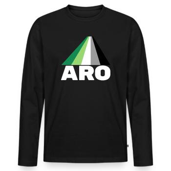 Aromanticisme, aromantique, aro - T-shirt manches longues Premium bio Homme - noir - Devant - Nico (187cm)