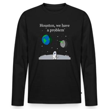 Houston We Have a Problem - Männer Premium Bio Langarmshirt - Schwarz - Vorne - Nico (187cm)