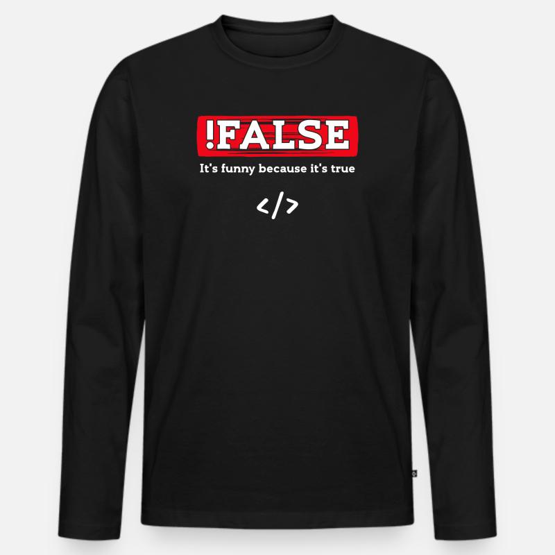 Debug Skripting Statement Developer Code Nerd - Männer Premium Bio Langarmshirt - Schwarz