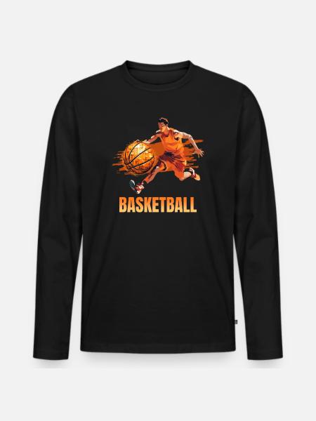 Basketball - Männer Premium Bio Langarmshirt - Schwarz