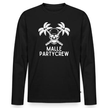 Malle Partycrew - Männer Premium Bio Langarmshirt - Schwarz - Vorne - Nico (187cm)