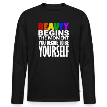 LGBTQIA+ - Männer Premium Bio Langarmshirt - Schwarz - Vorne - Nico (187cm)