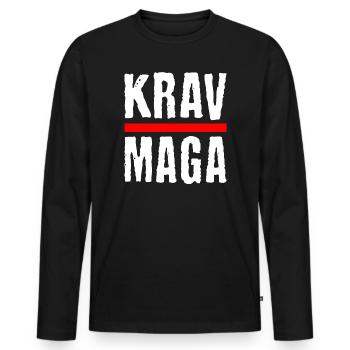 Cool Krav Maga Design - Autodéfense - T-shirt manches longues Premium bio Homme - noir - Devant - Nico (187cm)