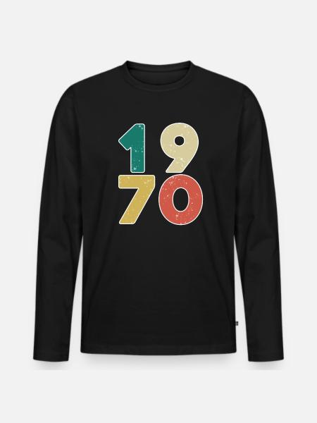 1970 - Born 1970 - Built in 1970 - Men's Premium Organic Long Sleeve Shirt - black