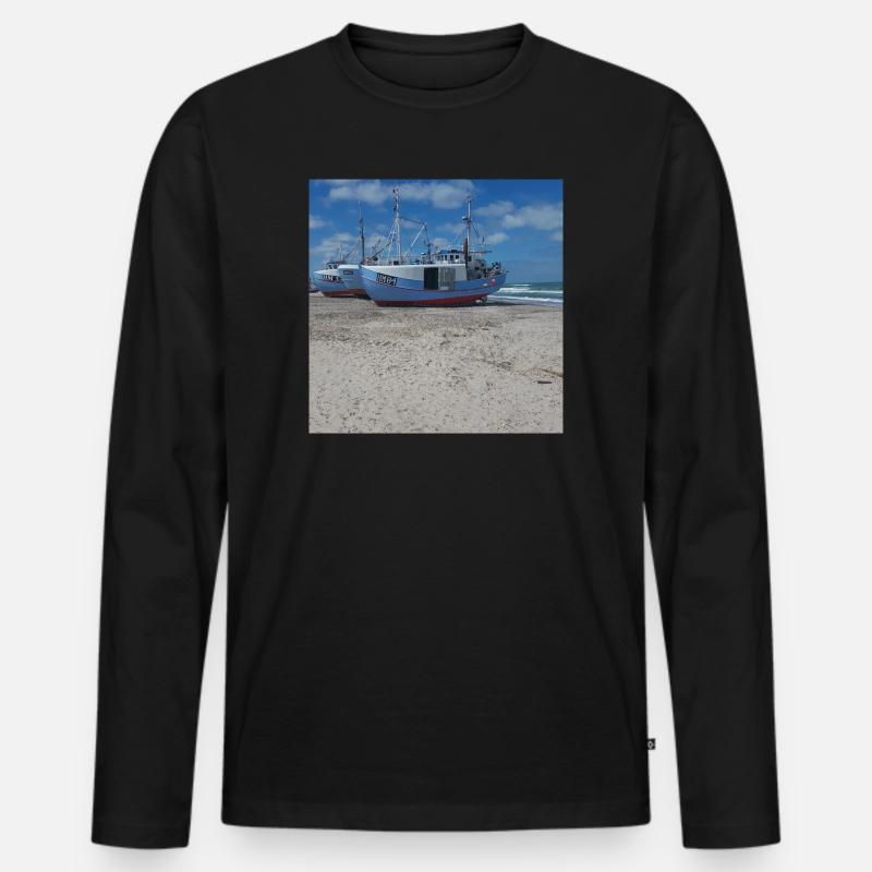 JensJensen - Männer Premium Bio Langarmshirt - Schwarz