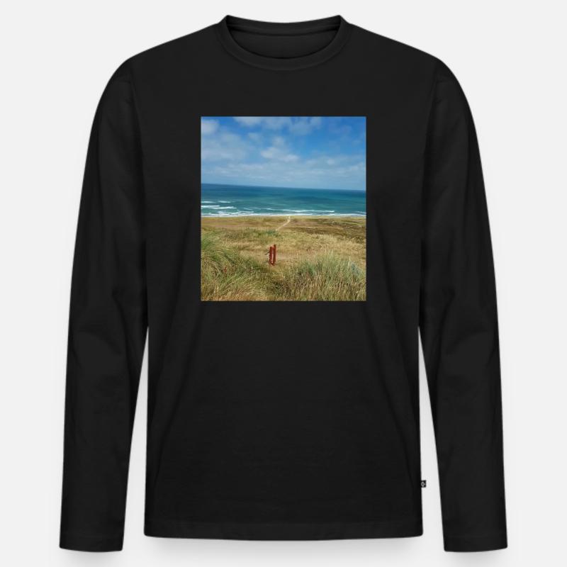 JensJensen - Männer Premium Bio Langarmshirt - Schwarz