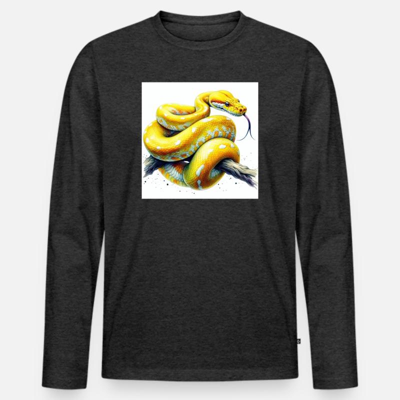 Gelbe Python Männer Premium Bio Langarmshirt