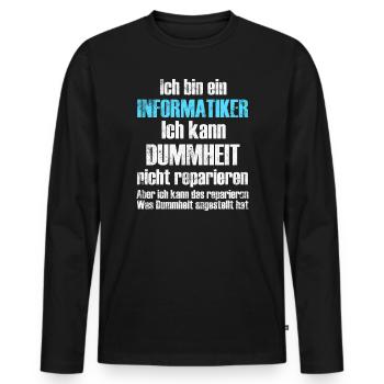 Informatiker Informatik - Männer Premium Bio Langarmshirt - Schwarz - Vorne - Nico (187cm)